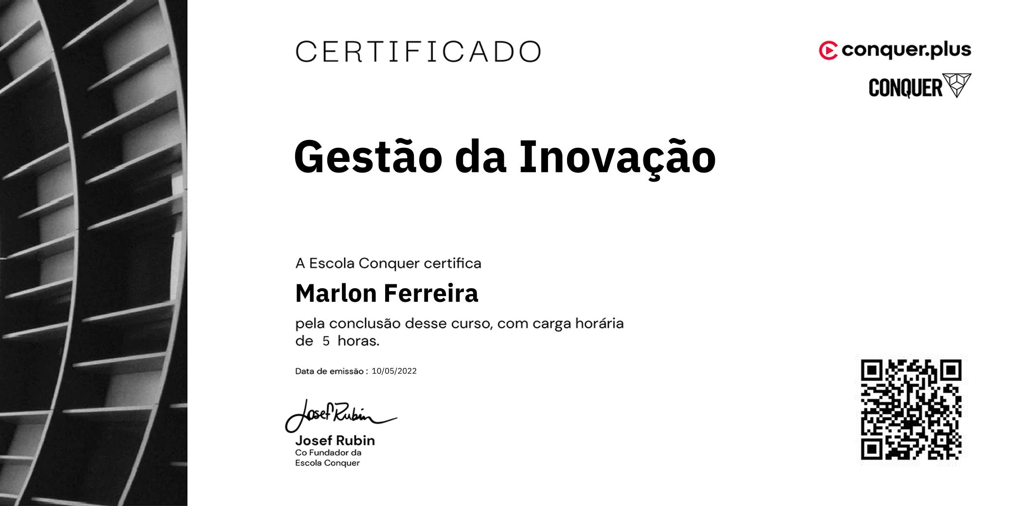 Certificado de Gestão da Inovação